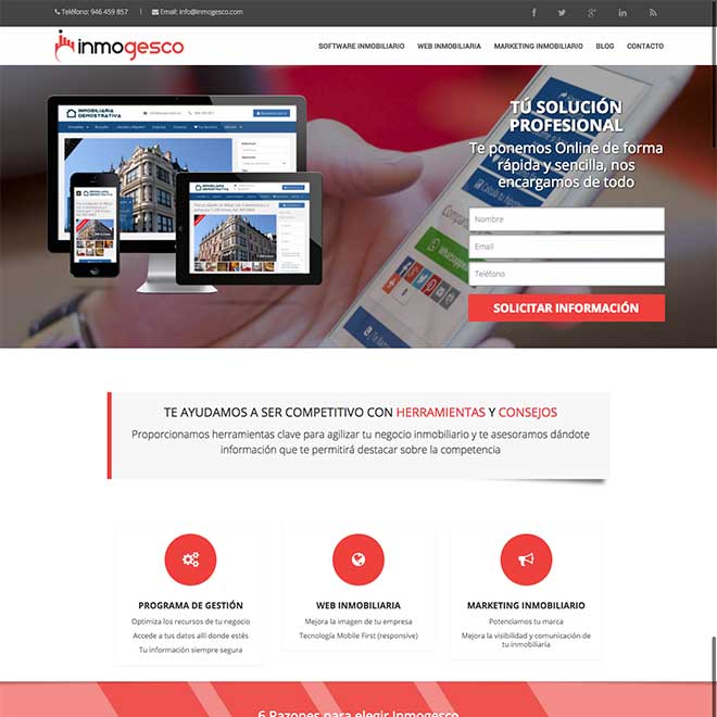 web Inmogesco - Pack integral inmobiliario
